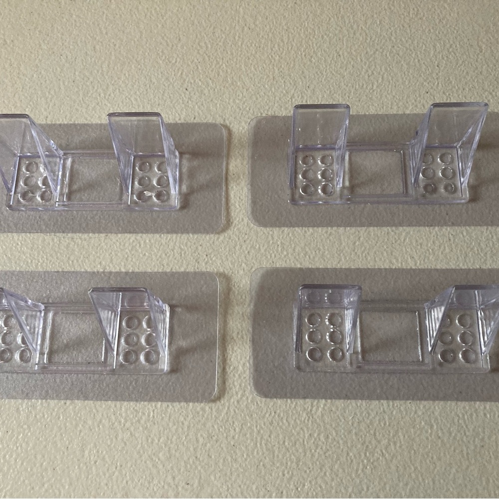 Lot 4 Plastic Peel and Stick Shelf Bases Attach and Create Instant Shelf Area